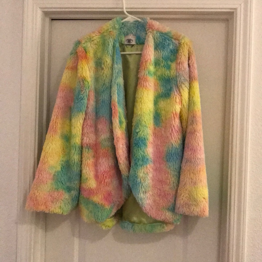 Miracle Eye PSYCHEDELIC TIE DYE FURRY PILL COAT